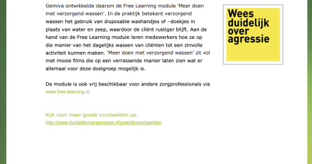 Cover freel learning module "Meer doen met verzorgend wassen"