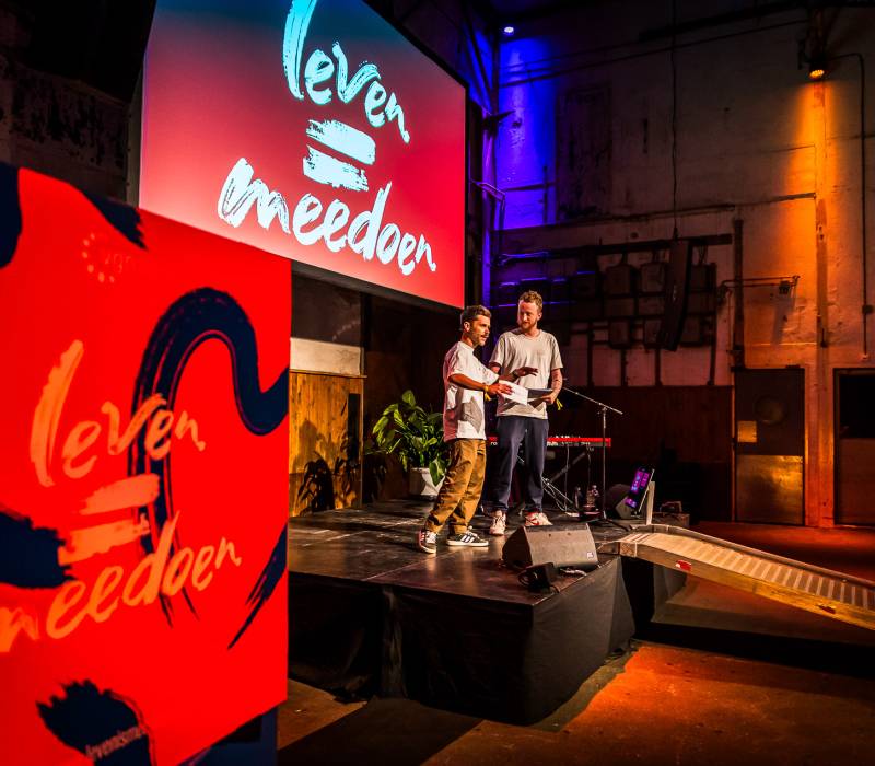 De dagvoorzitters op het Festival Leven=Meedoen