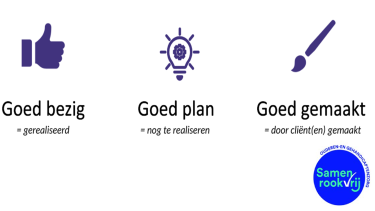 rookvrij ideenwedstrijd tekst goed bezig, goed plan, goed gemaakt